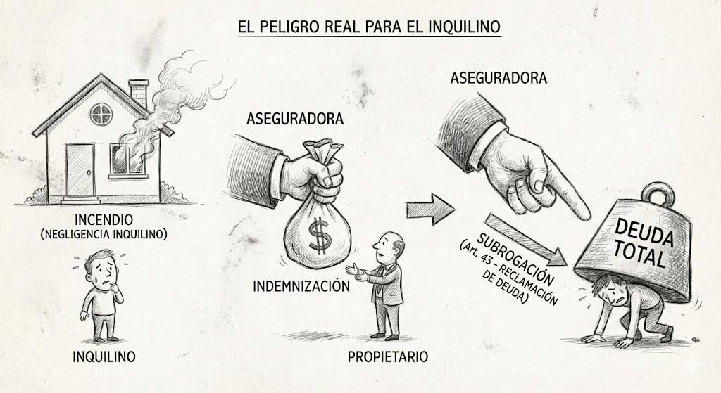 El inquilino ante el incendio